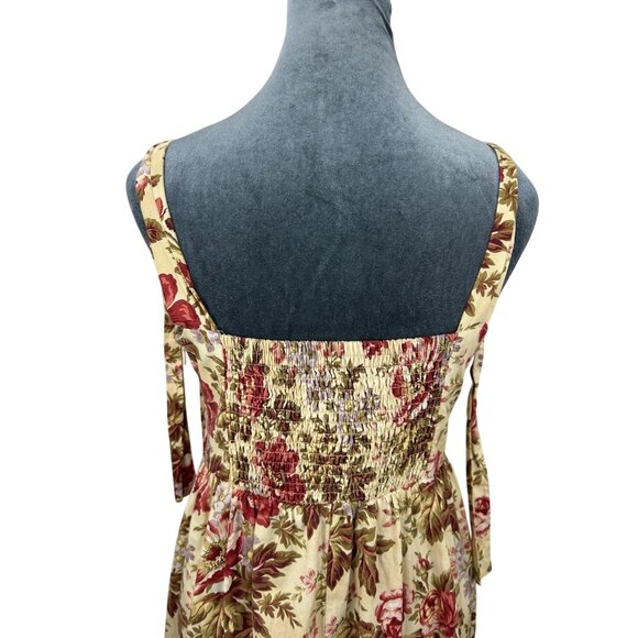 Gal Meets Glam Dress Women Size 6 Floral Print Tie Shoulder Cotton Maxi Dress - Picture 12 of 16